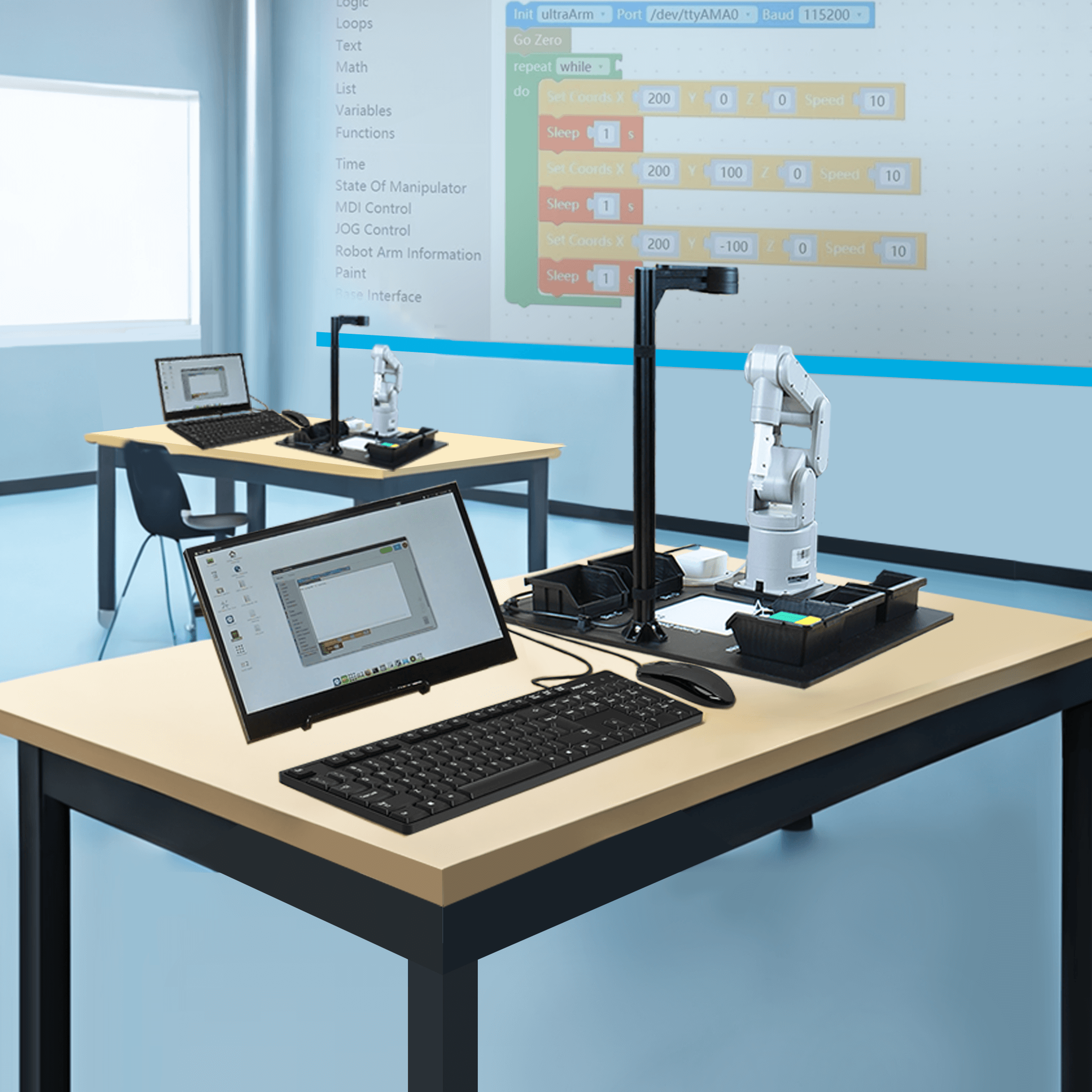 Robot Kit Bundle for Laboratory£º5 MechArm Pi + 5 AI Kits by  Elephant Robotics