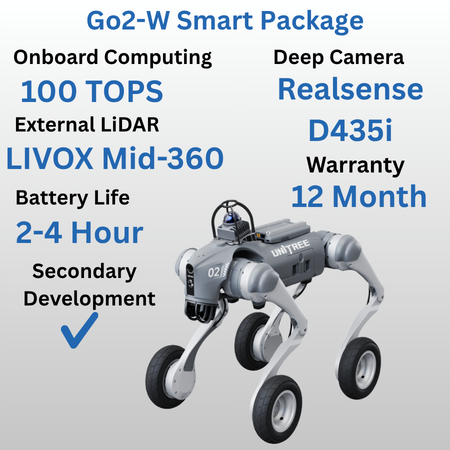 Unitree GO2-W AI Quadruped Robot Dog with Wheels