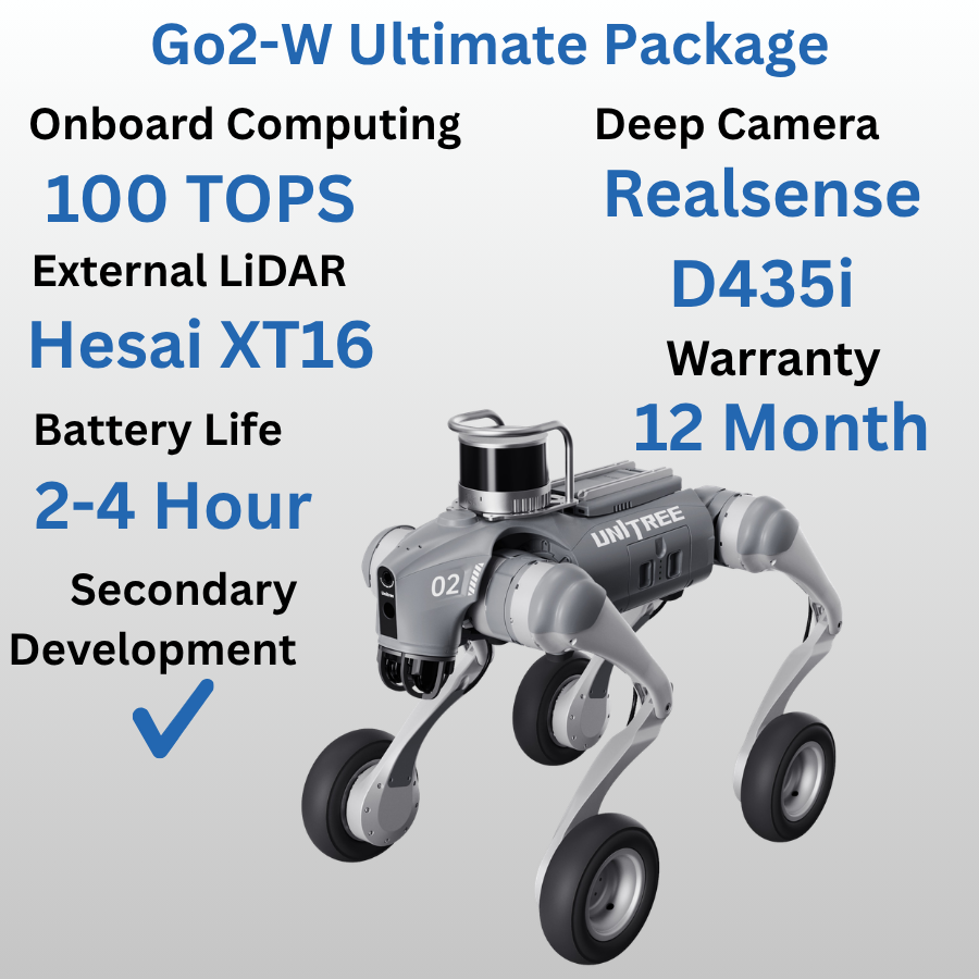 Unitree GO2-W AI Quadruped Robot Dog with Wheels