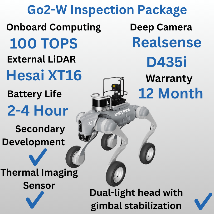 Unitree GO2-W AI Quadruped Robot Dog with Wheels