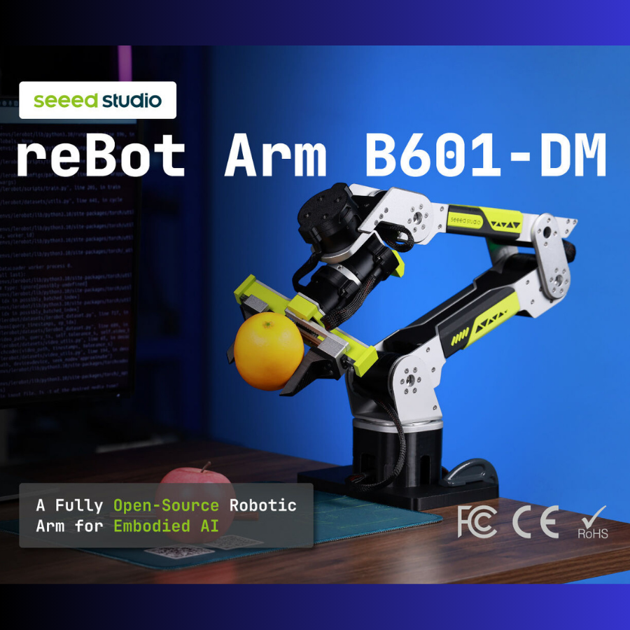 Seeed Studio reBot Arm B601-DM – 6+1 DoF Open-Source Robotic Arm| 1.5 kg Payload | 767 mm Reach