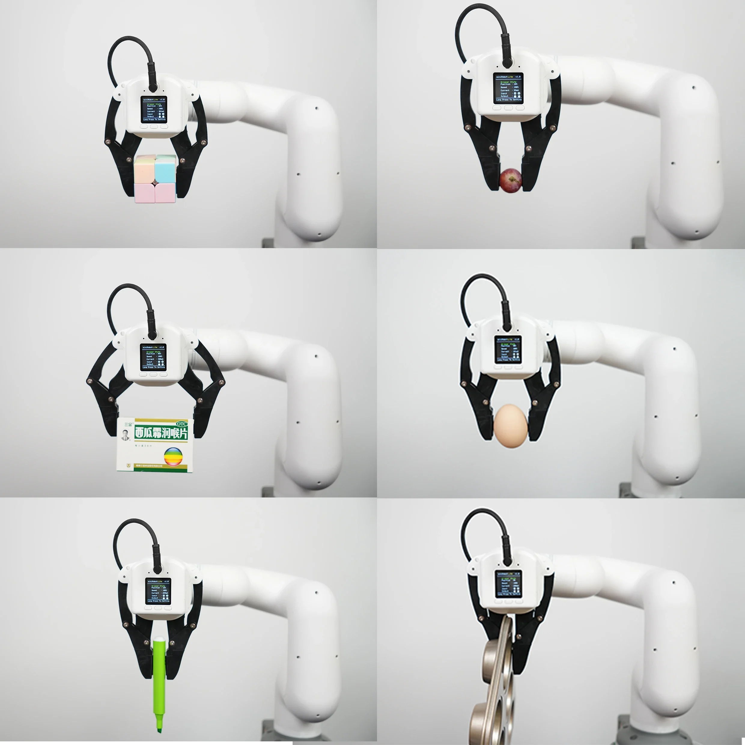 myGripper F100 Force-Controlled Gripper for Cobot 320/Pro 630/Mercury Series, 2-in-1 Design with Bonus Flexible Fingertips (Replaceable)
